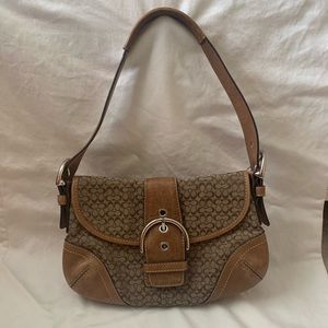 Authentic Coach Signature Soho Buckle Bag Tan